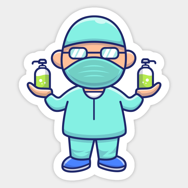 Cute Disinfectant Man Cartoon Sticker by Catalyst Labs